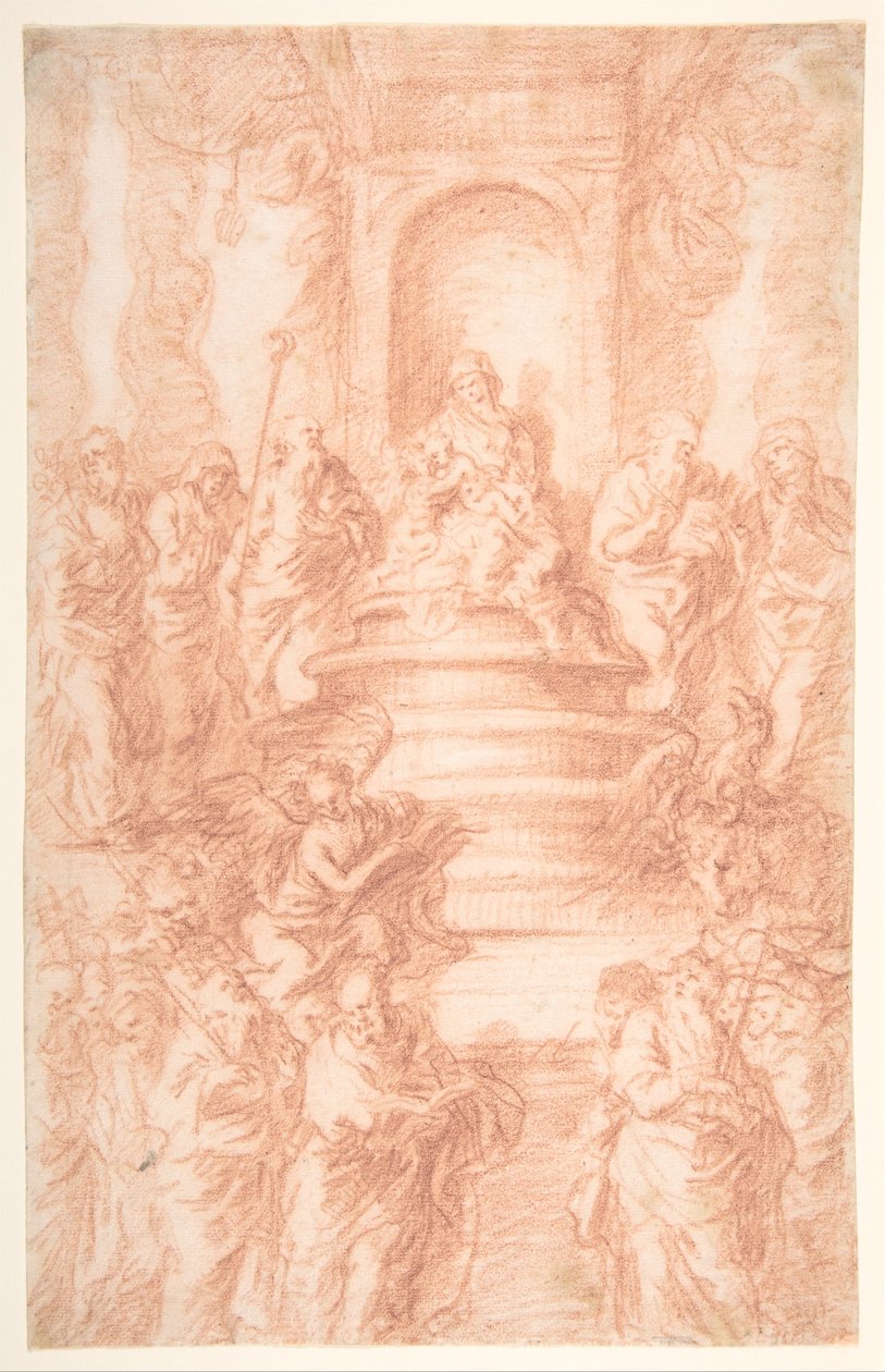 Die Heilige Sippe (Madonna mit Kind und St. Johannes) mit Propheten und Symbolen der vier Evangelisten von Joachim von Sandrart