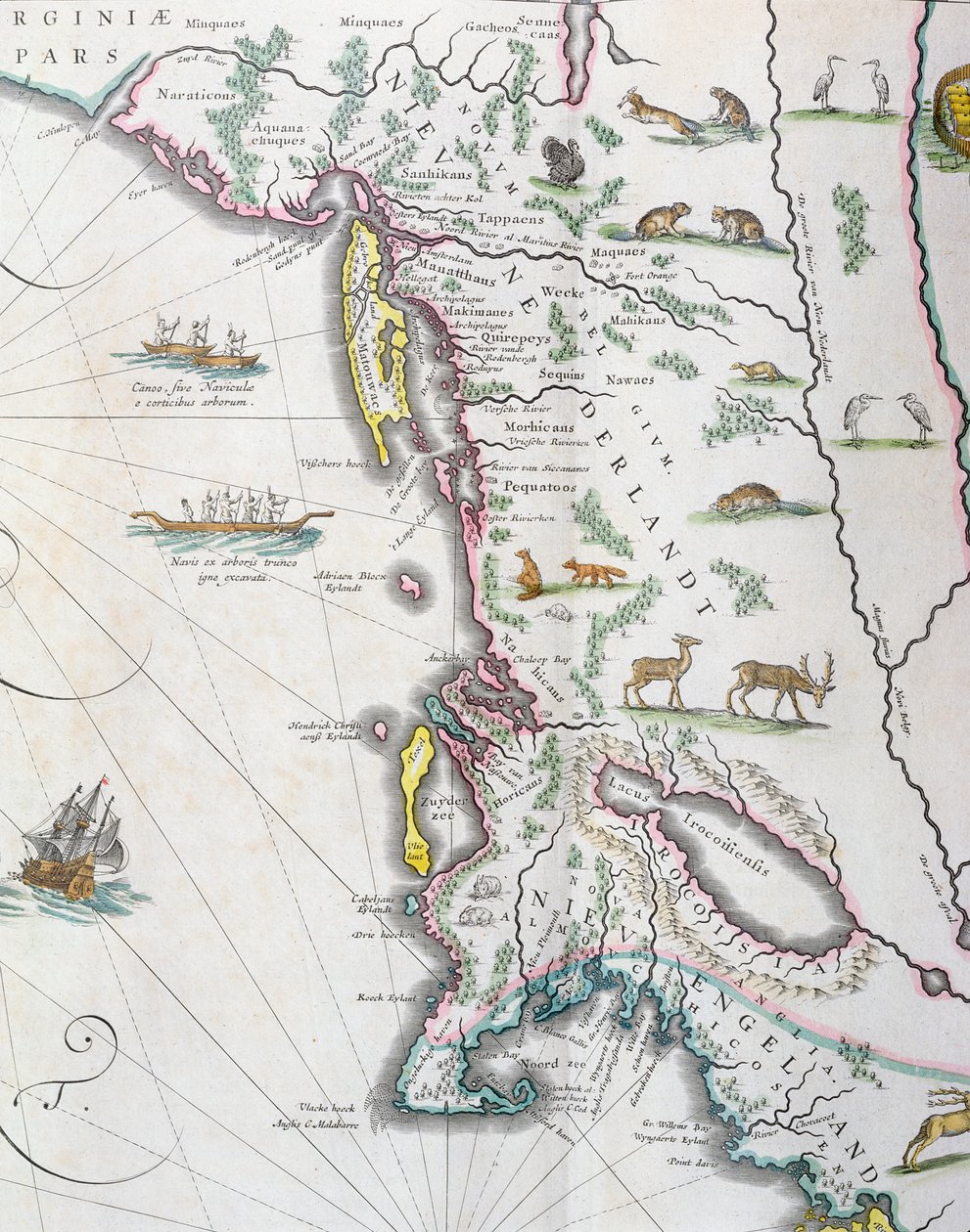 Karte der Ostküste Nordamerikas, 1647 von Joan Blaeu