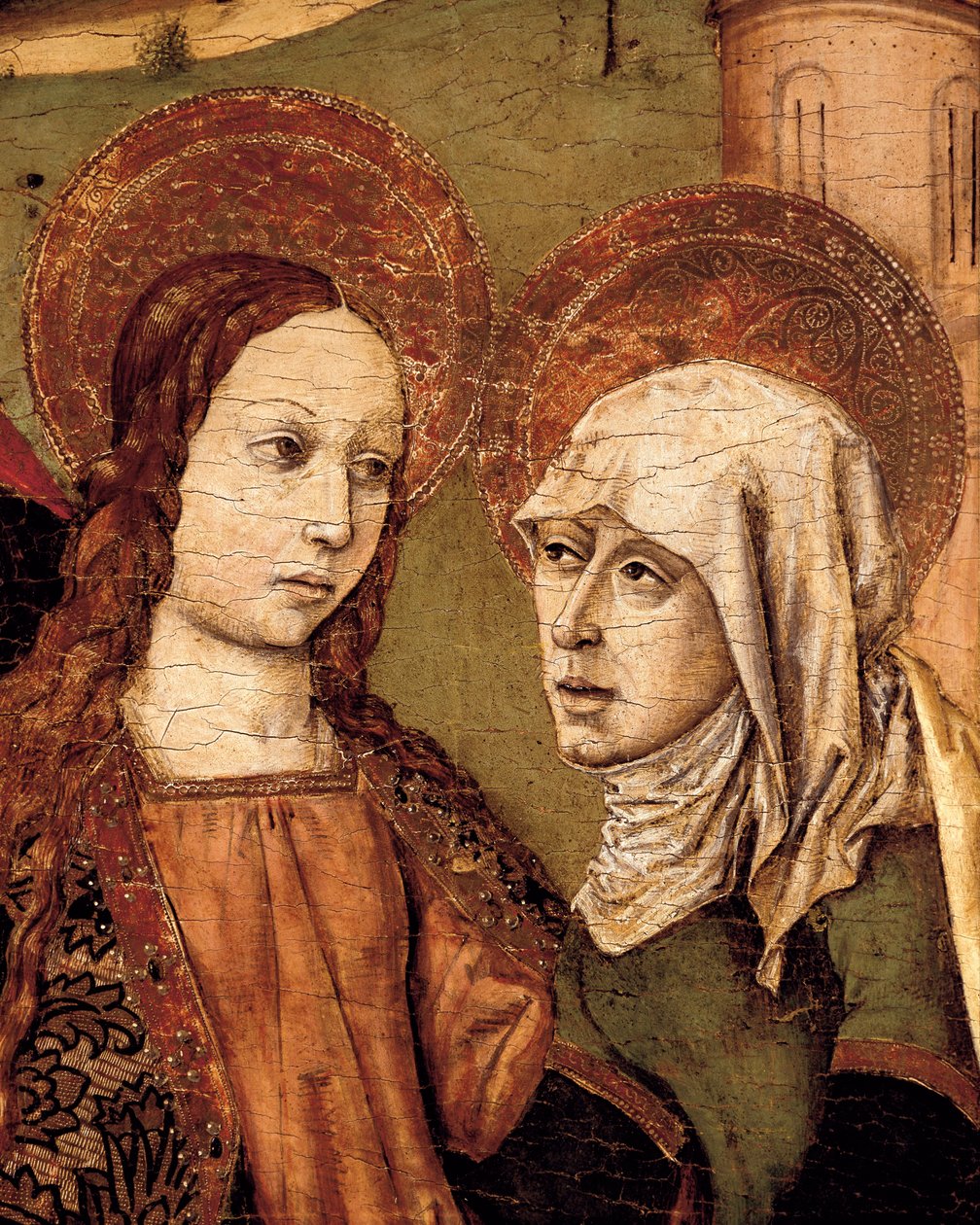Altarbild der Heimsuchung, Die Jungfrau trifft Elisabeth, (Detail) von Joan Barcelo