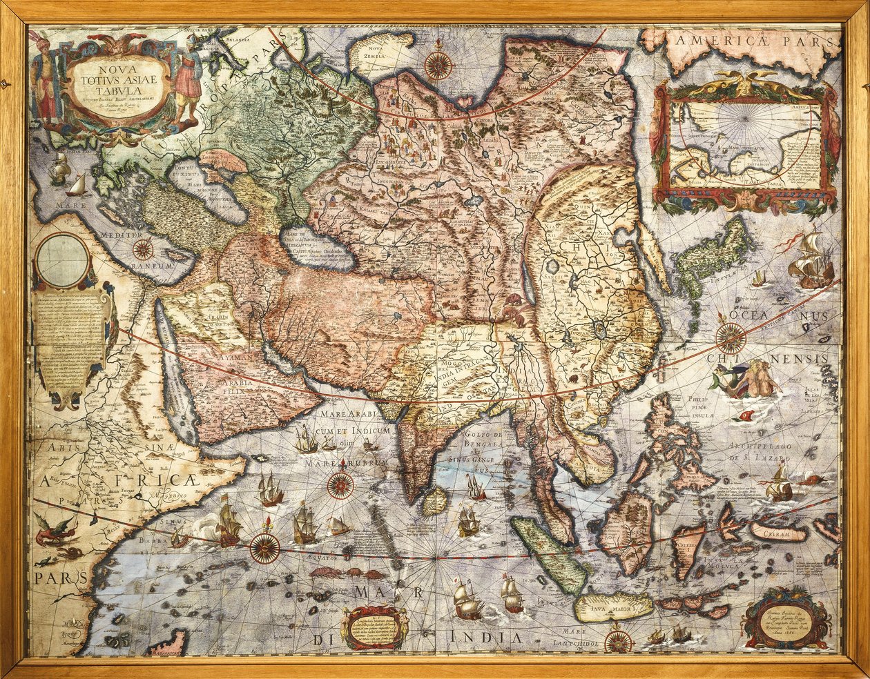 Kartographie, Karte von Asien. Aus dem Atlas von Joan Blaeu (1596-1673), gedruckt 1686 von Joan Blaeu