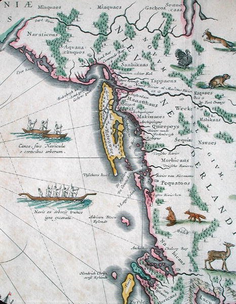 Karte, die die Ostküste Nordamerikas darstellt von Joan Blaeu