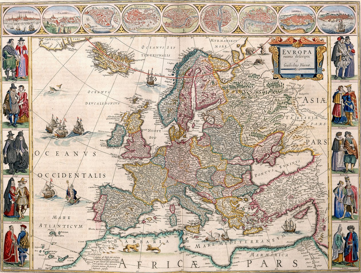 Karte von Europa aus dem Blaeu-Atlas von Joan Blaeu