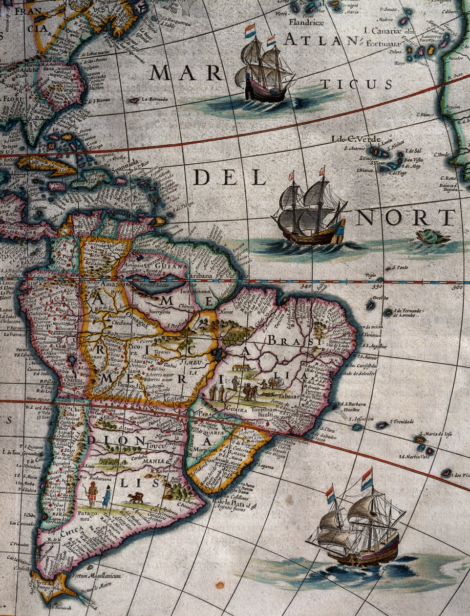 Nordatlantik und Südamerika, Band XI, Atlas Maior, von Joan Blaeu (1596-1673), Kupferstich, Amsterdam von Joan Blaeu