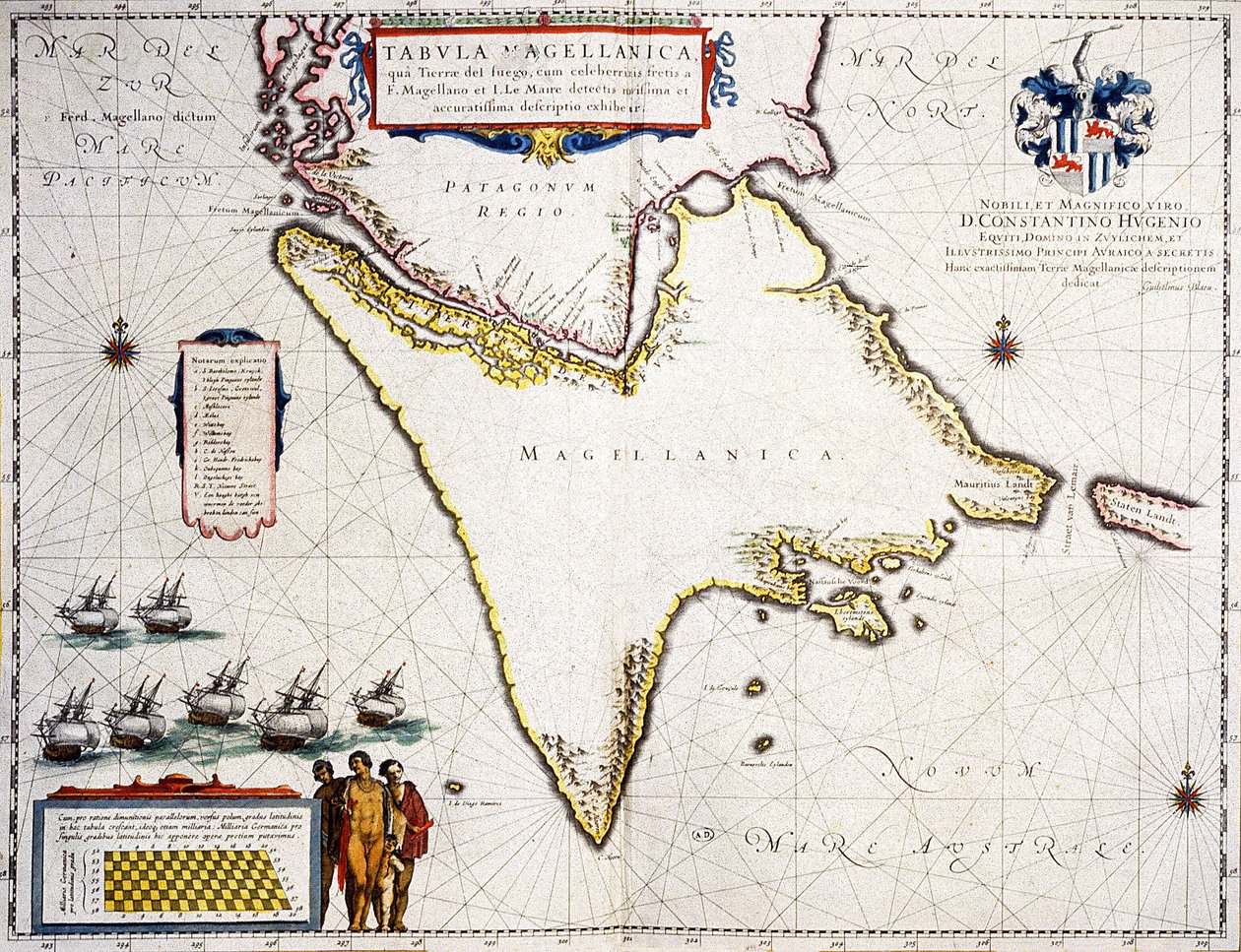Tabula Magellanica: Karte der Magellanstraße von Joan Blaeu