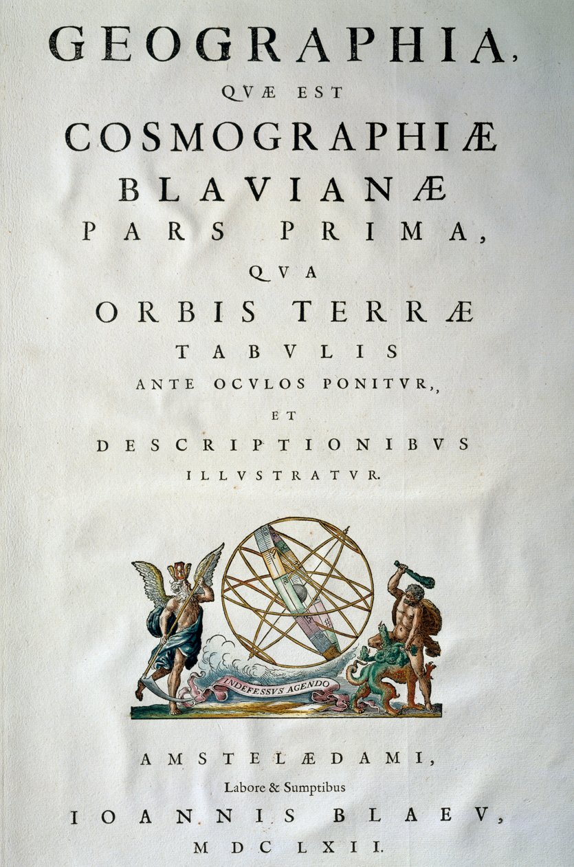 Titelseite von Teil I des Atlas Maior, von Joan Blaeu (1596-1673) von Joan Blaeu