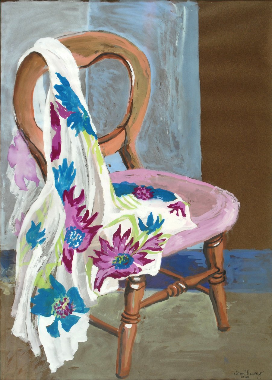 Stuhl und gemusterter Stoff, 2000 von Joan Thewsey