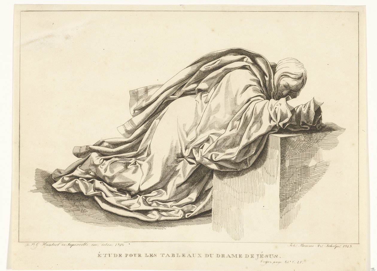 Kniende Figur, Studie für die Gemälde des Dramas von Jesus von Joannes Bemme