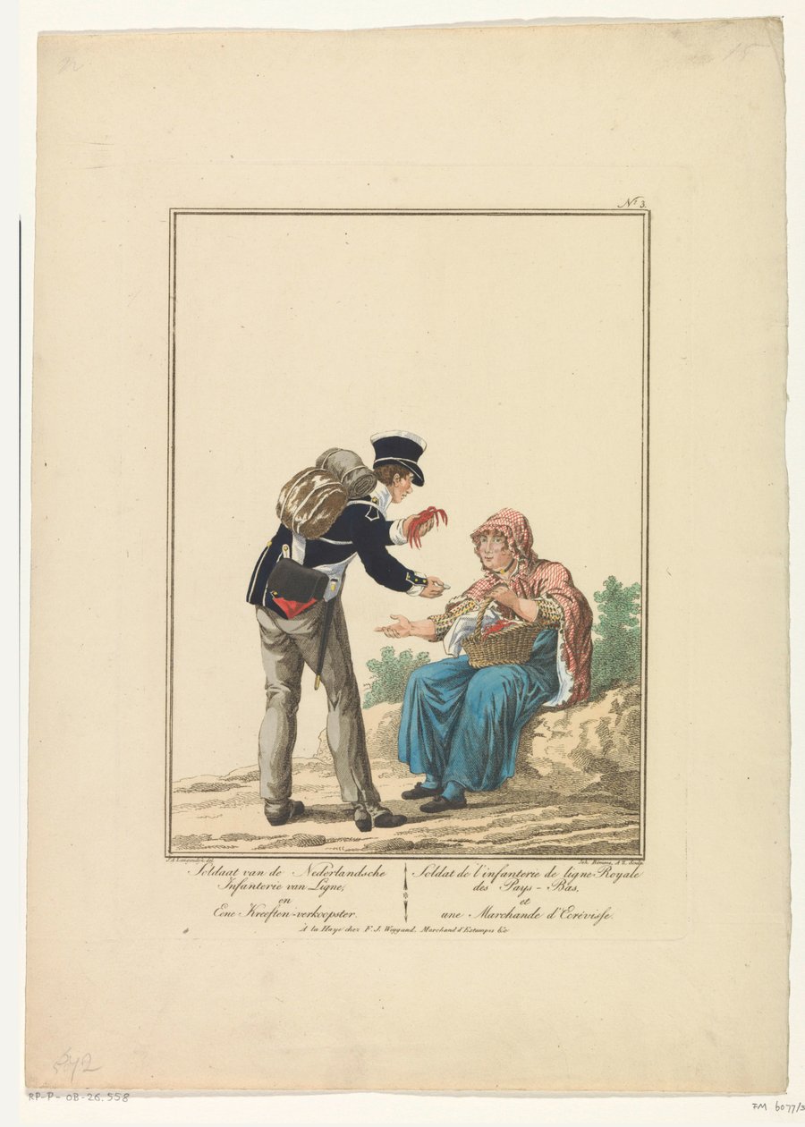 Stehender Soldat mit Hummerverkäuferin von Joannes Bemme
