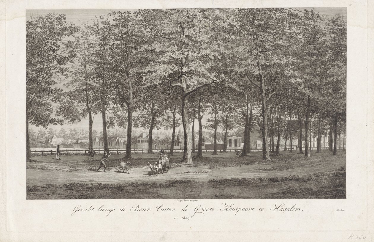 Ansicht der Baan in Haarlem von Joannes Pieter Visser Bender