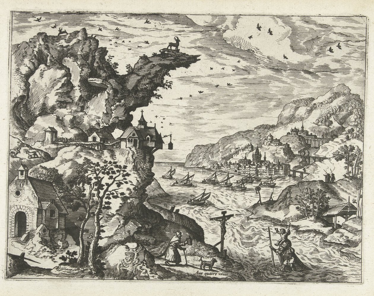 Landschaft mit dem heiligen Christophorus von Joannes van Doetechum (I) (attributed to)