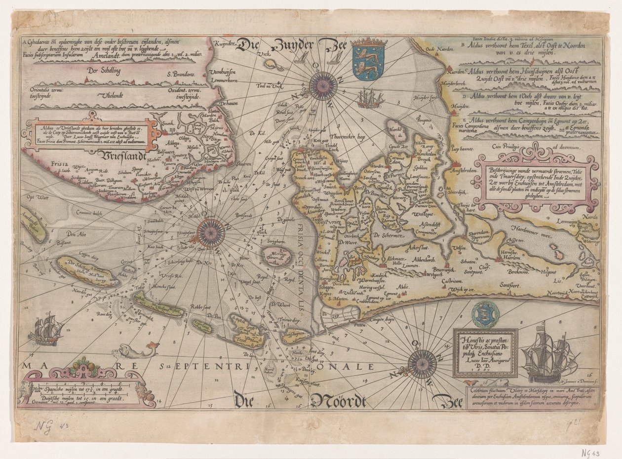 Seekarte von Vlie und Marsdiep von Joannes van Doetechum (I)