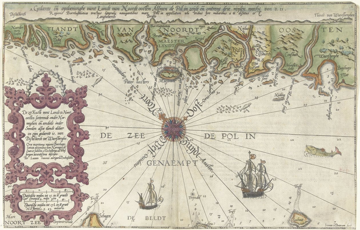 Karte eines Teils der Küste von Norwegen und Schweden von Joannes van Doetecum