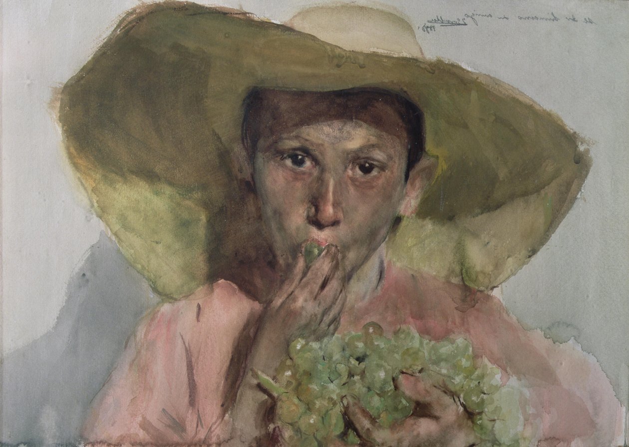 Kind isst Trauben von Joaquin Sorolla