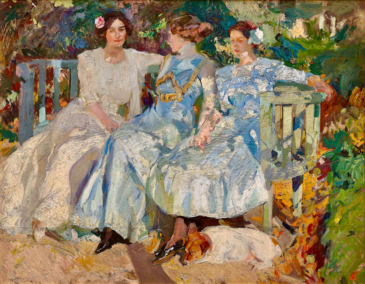 Meine Frau und meine Töchter im Garten von Joaquin Sorolla y Bastida