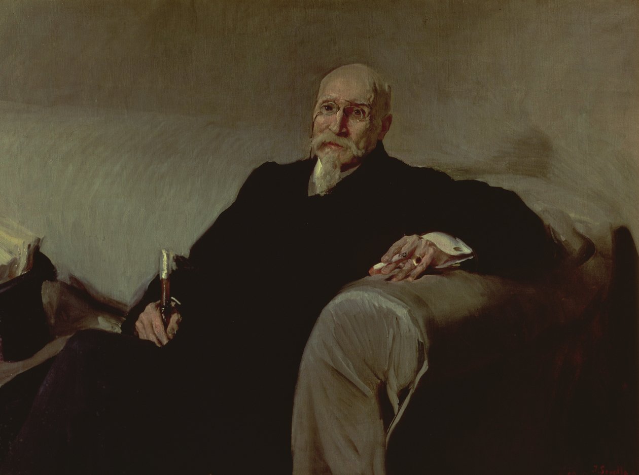 Porträt von Jose Echegaray y Eizaguire (1832-1916) spanischer Mathematiker und Dramatiker von Joaquin Sorolla y Bastida