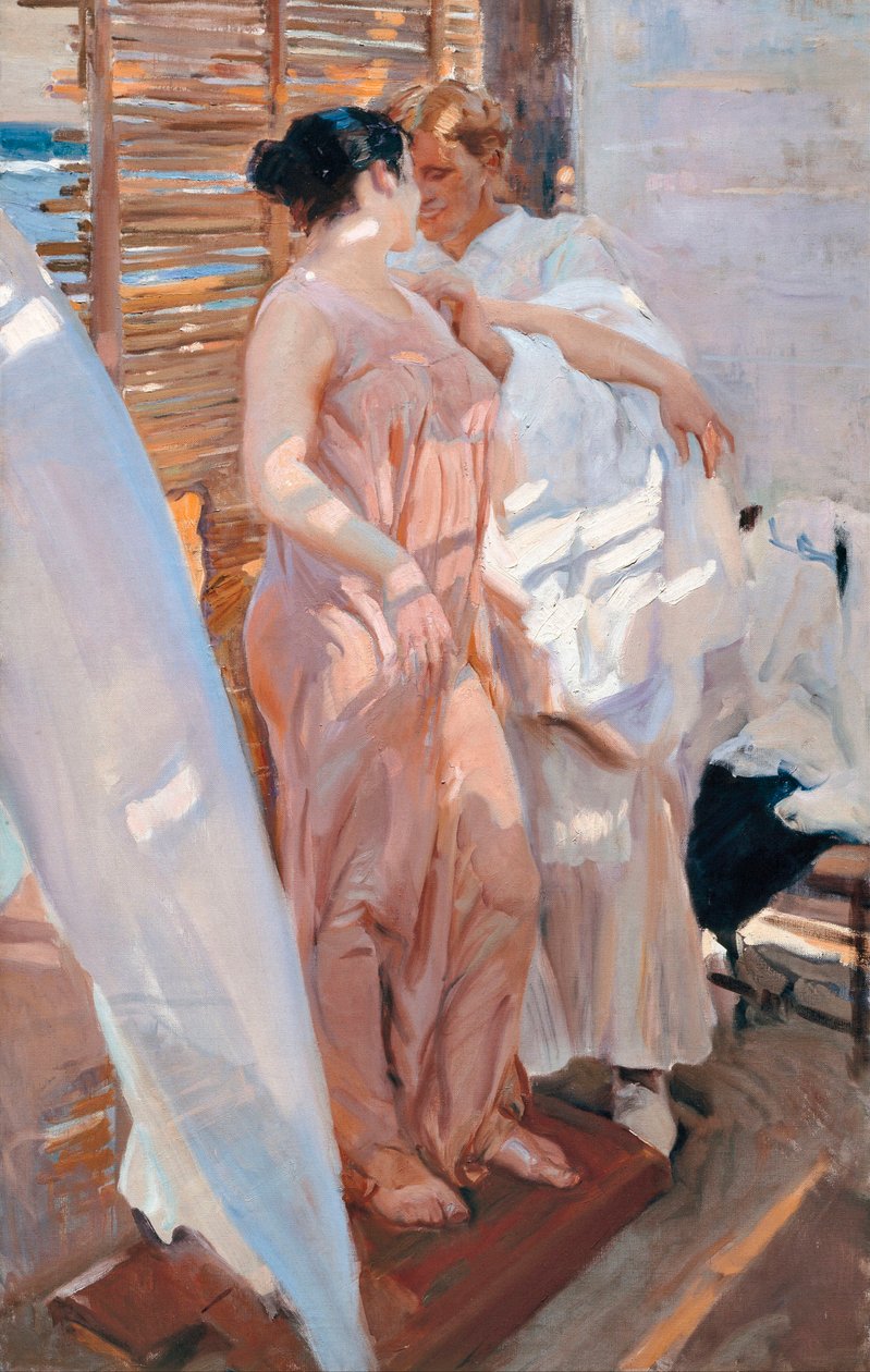 Der rosa Bademantel, nach dem Bad von Joaquin Sorolla y Bastida