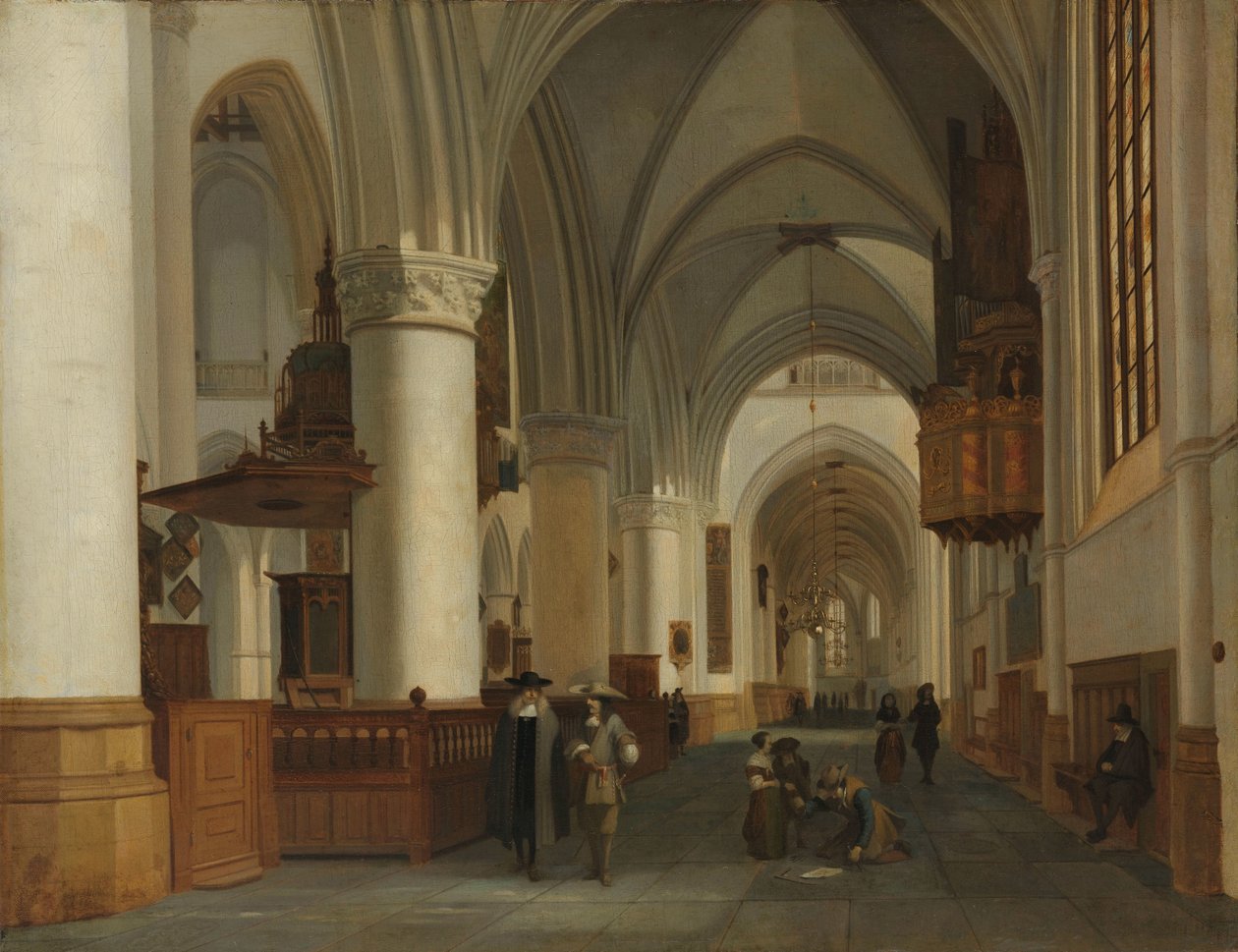 Innenansicht der Kirche St. Bavo in Haarlem von Job Adriaensz Berckheyde