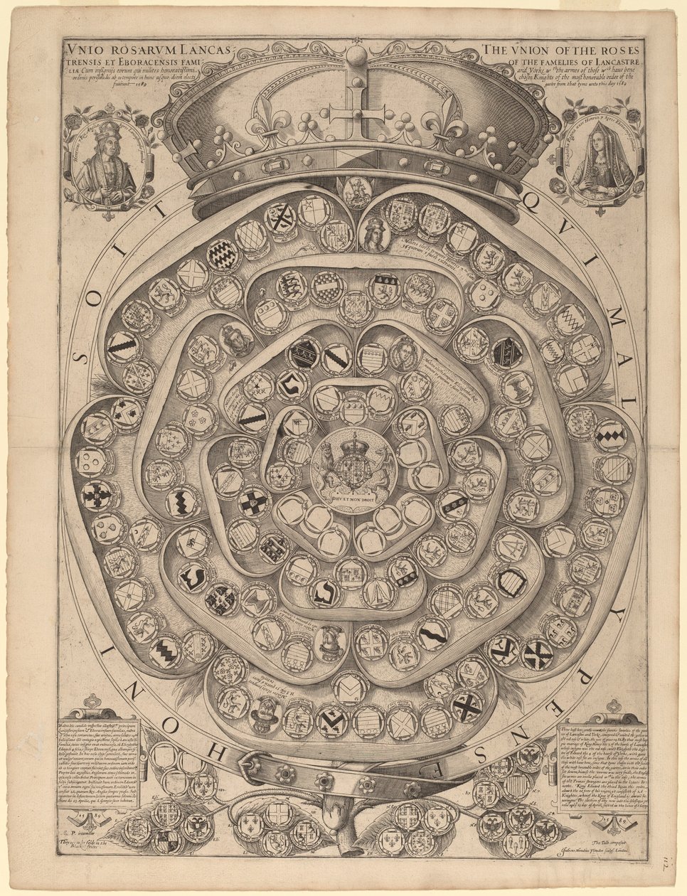 Talbots Rose: Ein Verzeichnis der Ritter des Hosenbandordens, 1486-1589 von Jodocus Hondius I after Thomas Talbot