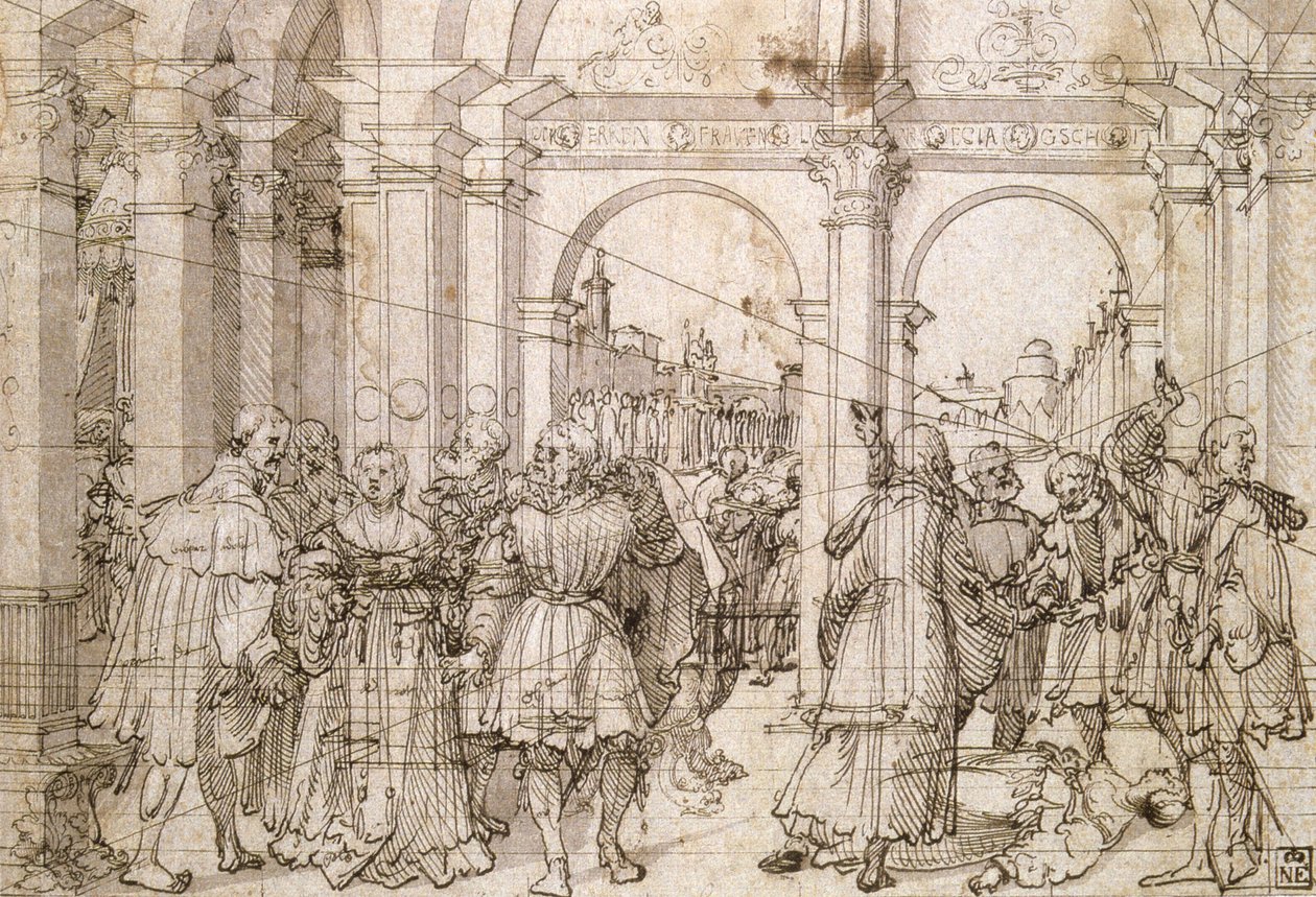 Die Geschichte von Lucretia. Jörg Breu der Ältere (ca. 1475-1537) deutscher Maler von Joerg the Elder Breu