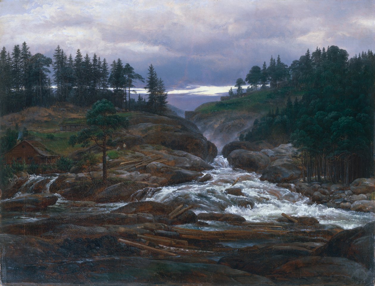 Die Unteren Wasserfälle des Labrofoss von Johan Christian Dahl