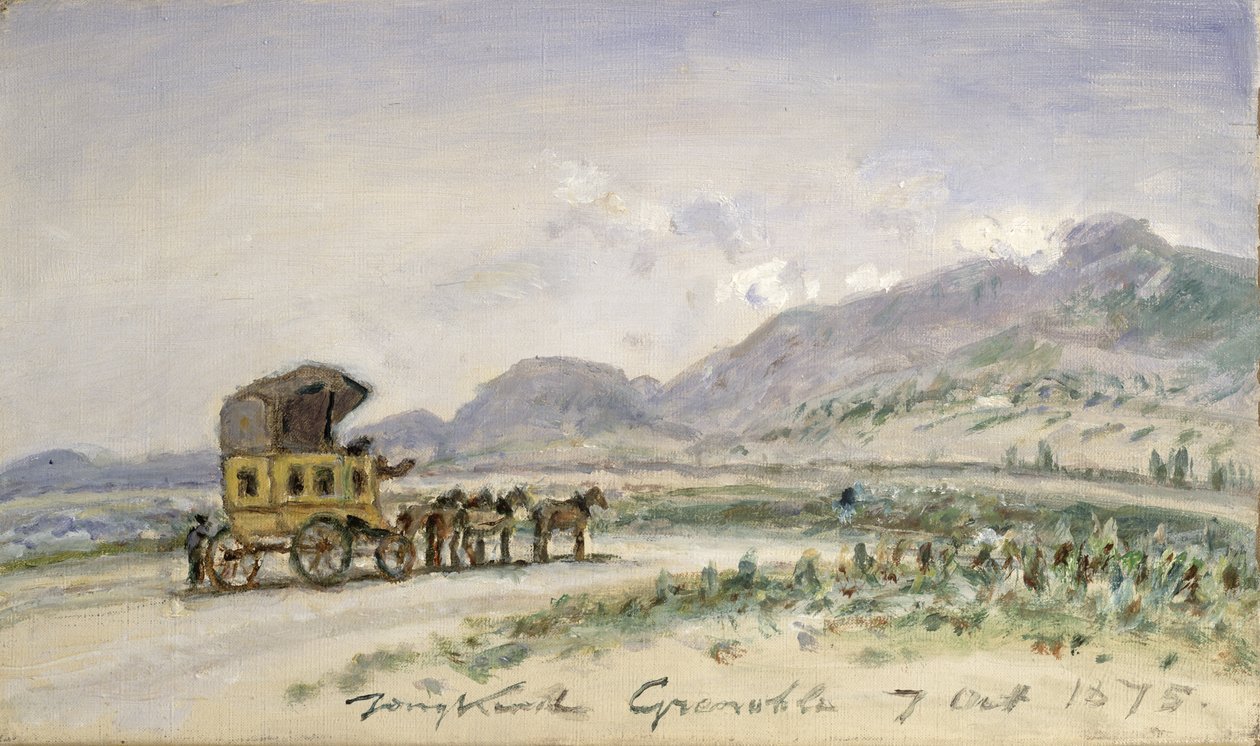 Die Postkutsche von Grenoble nach Sassenage, 7. Oktober 1875 von Johan Barthold Jongkind