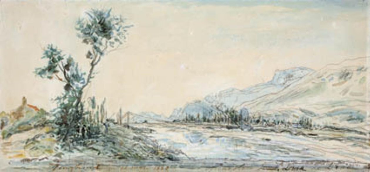 Landschaft am Fluss Le Drac nahe Grenoble von Johan Barthold Jongkind