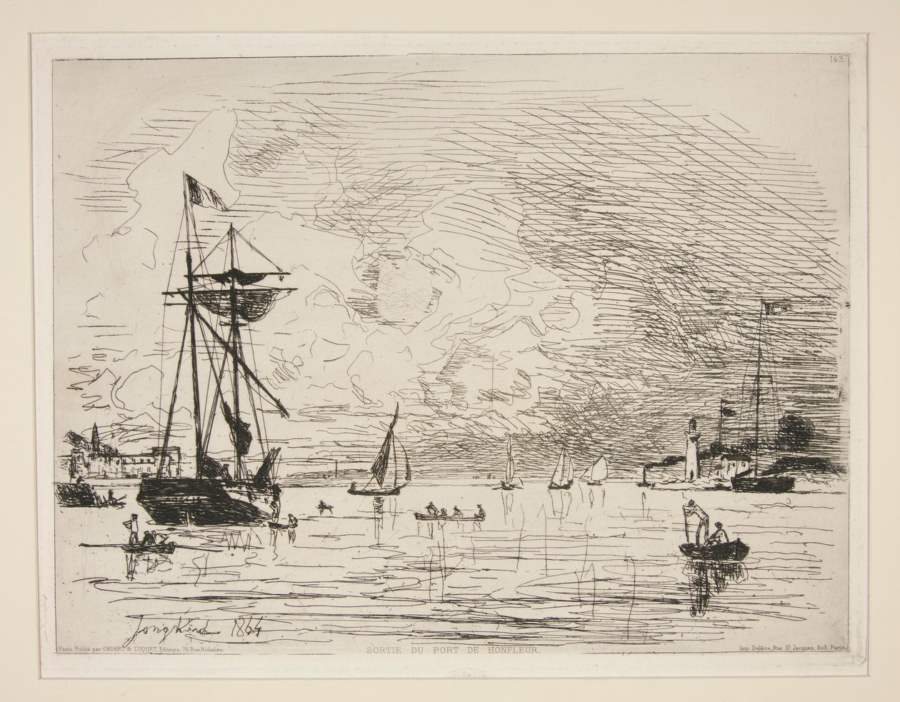 Ausfahrt aus dem Hafen von Honfleur von Johan Barthold Jongkind