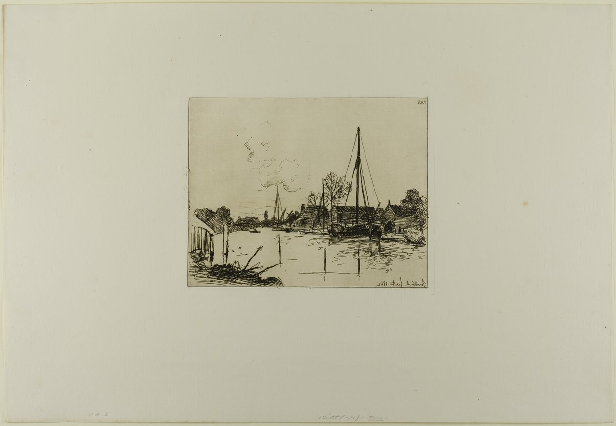 Der Kanal, aus Cahier de six eaux-fortes, vues de Hollande von Johan Barthold Jongkind