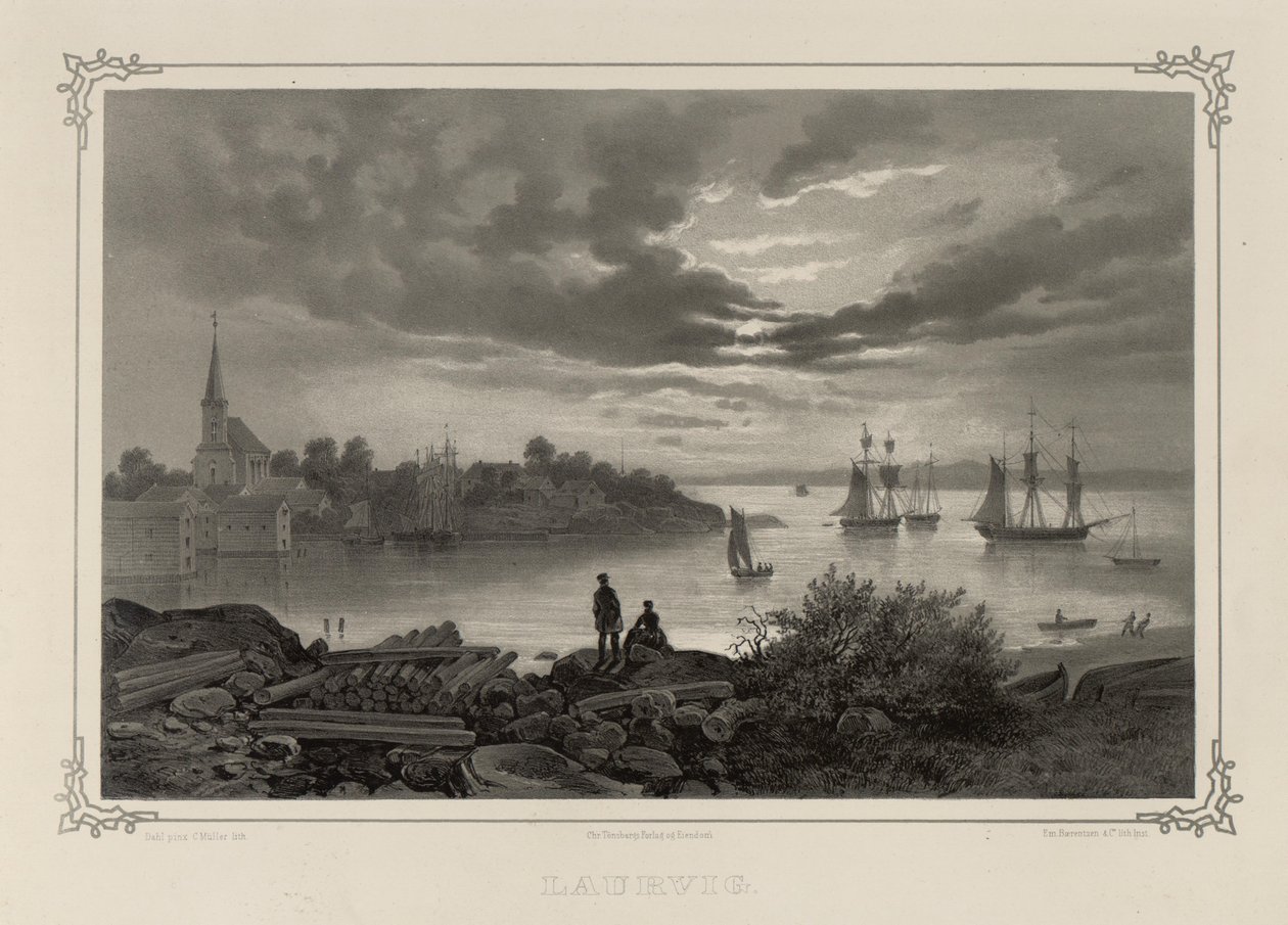 Illustration aus dem Buch Norge fremstillet i Tegninger von P.Chr. Asbjørnsen, veröffentlicht von Chr. Tønsberg (Norwegen, 1848) von Johan Christian Dahl