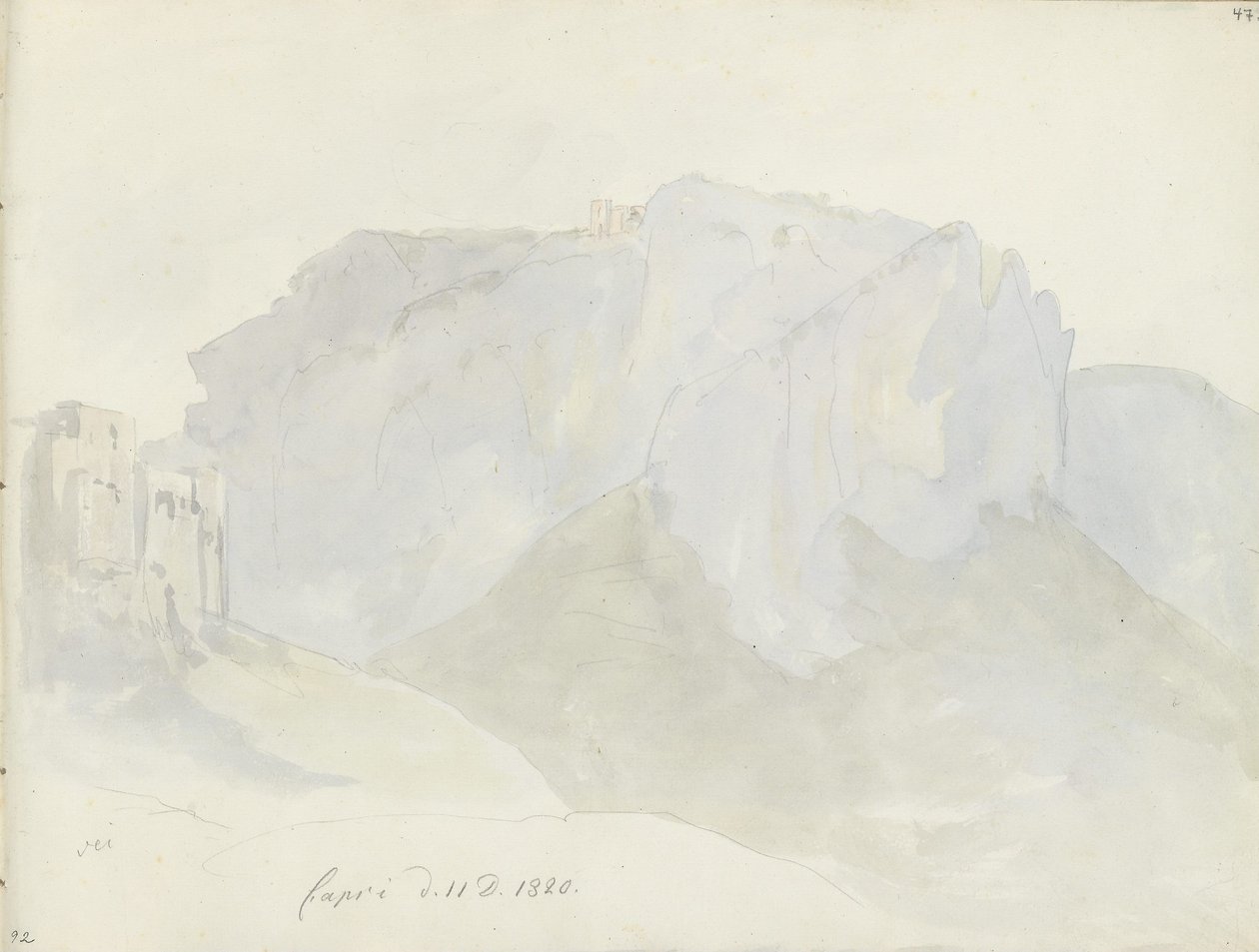 Monte Solaro von Capri aus gesehen von Johan Christian Dahl