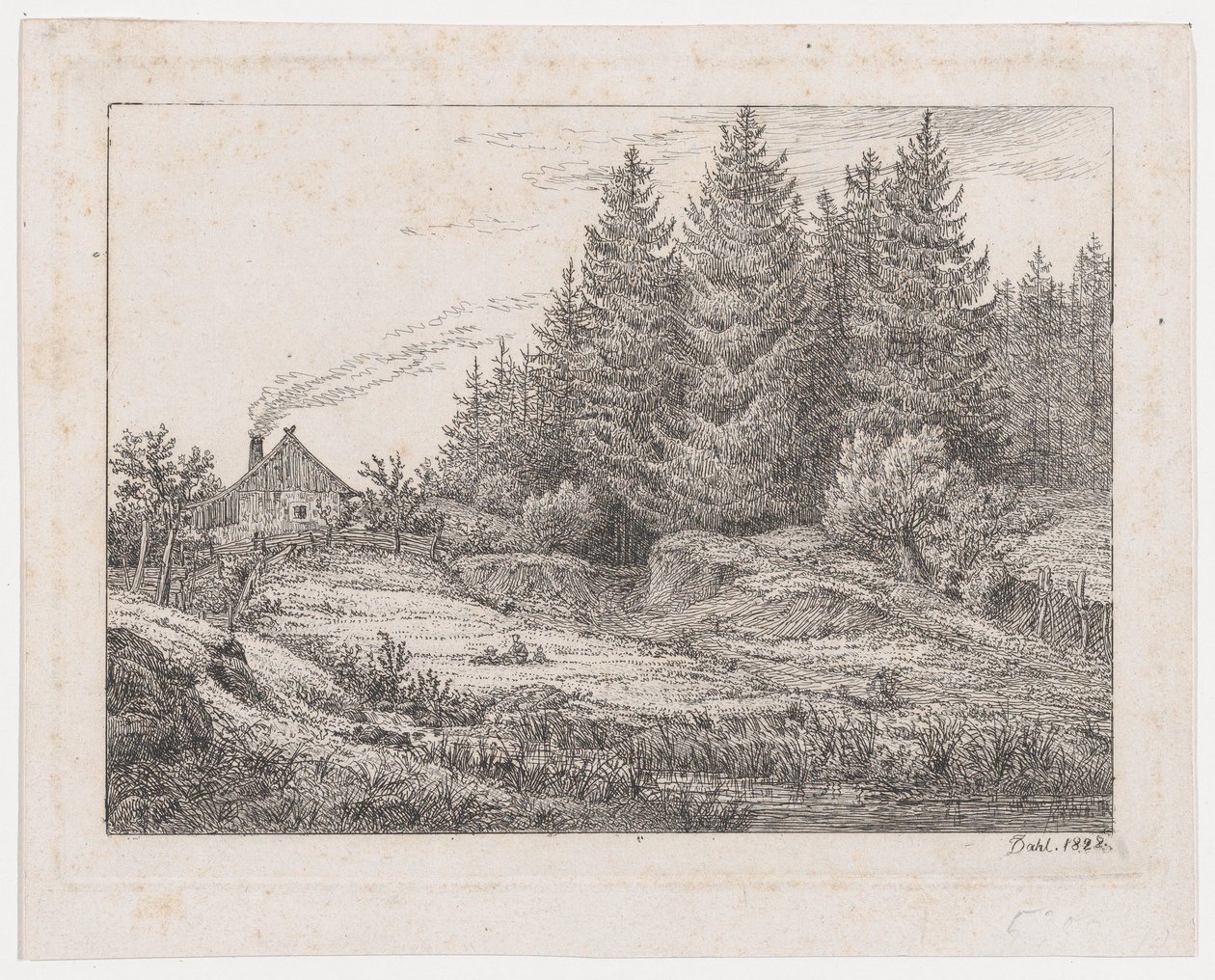 Bauernhütte am Waldrand von Johan Christian Dahl