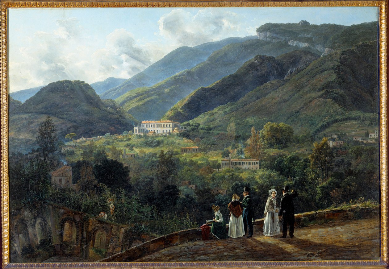 Das Casino Reale de Quisiana in Castellammare mit dem Hof von Dänemark von Johan Christian Dahl