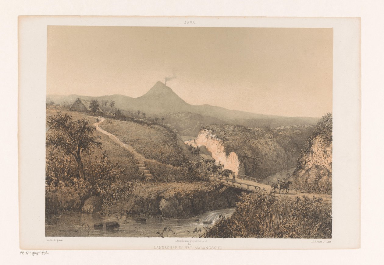 Landschaft in der Nähe von Malang von Johan Conrad Greive