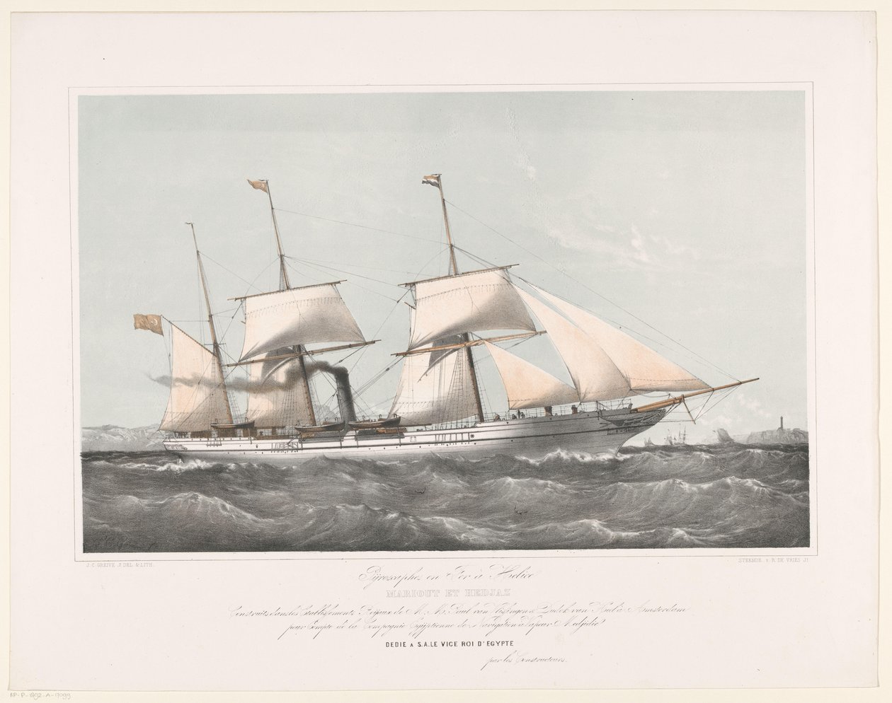 Schraubendampfschiff Mariout et Hedjaz auf See von Johan Conrad Greive