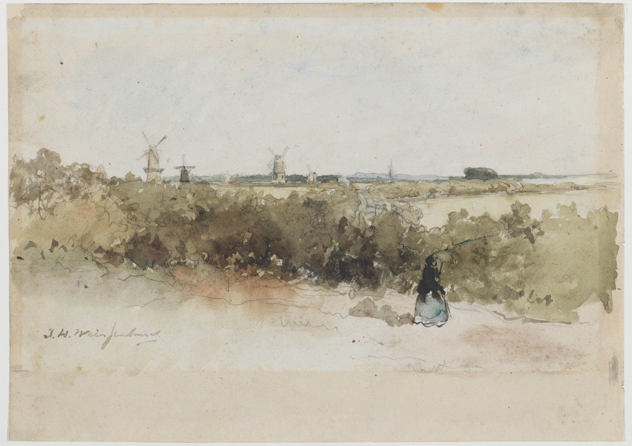 Landschaft mit Windmühlen von Johan Hendrik Weissenbruch