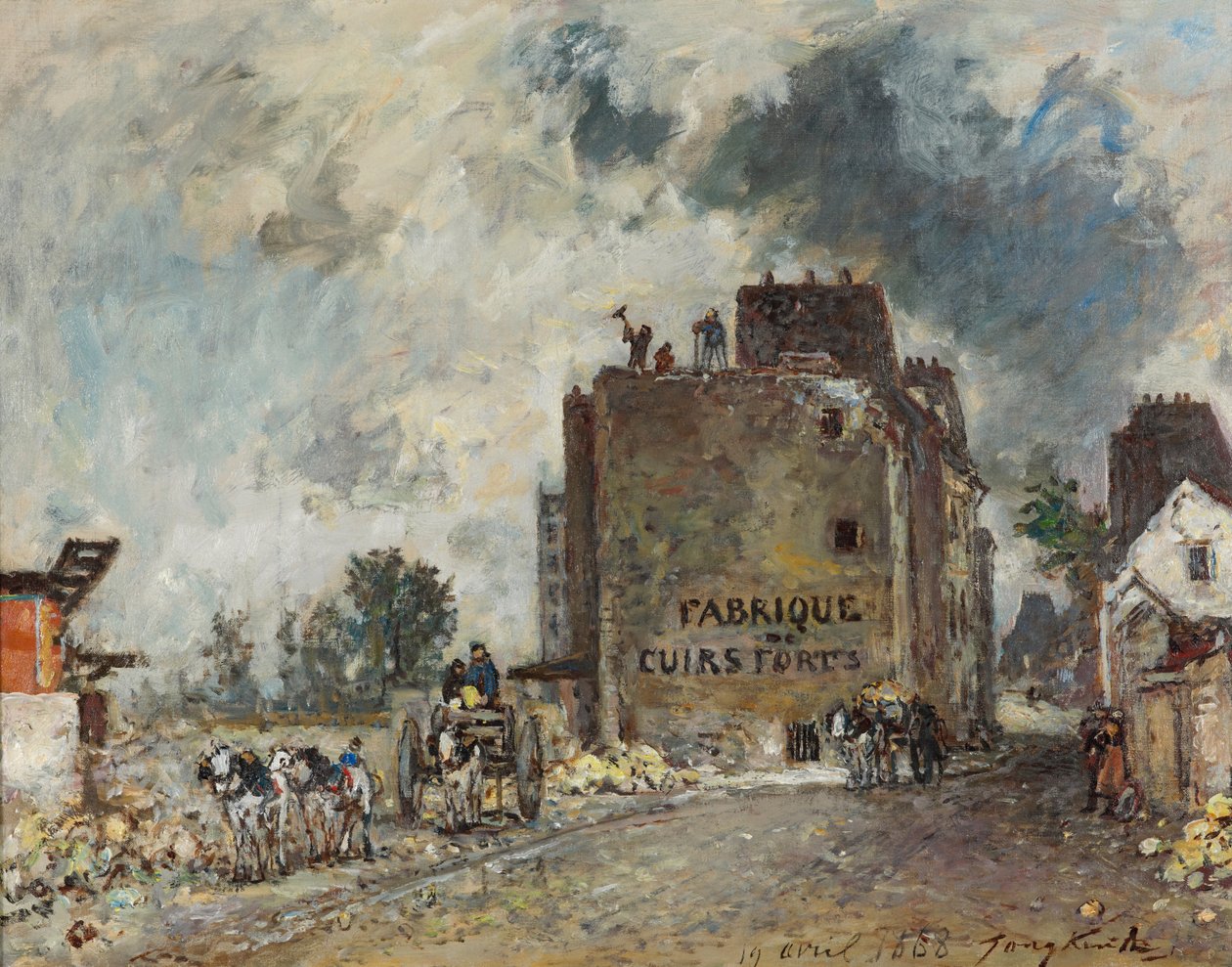 Abrissarbeiten in der Rue des Franc-Bourgeois St. Marcel von Johan Jongkind