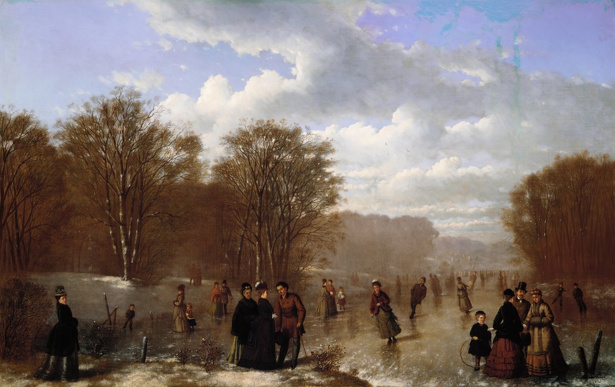 Schlittschuhlaufen auf dem Wissahickon, 1875 von Johan Mengels Culverhouse