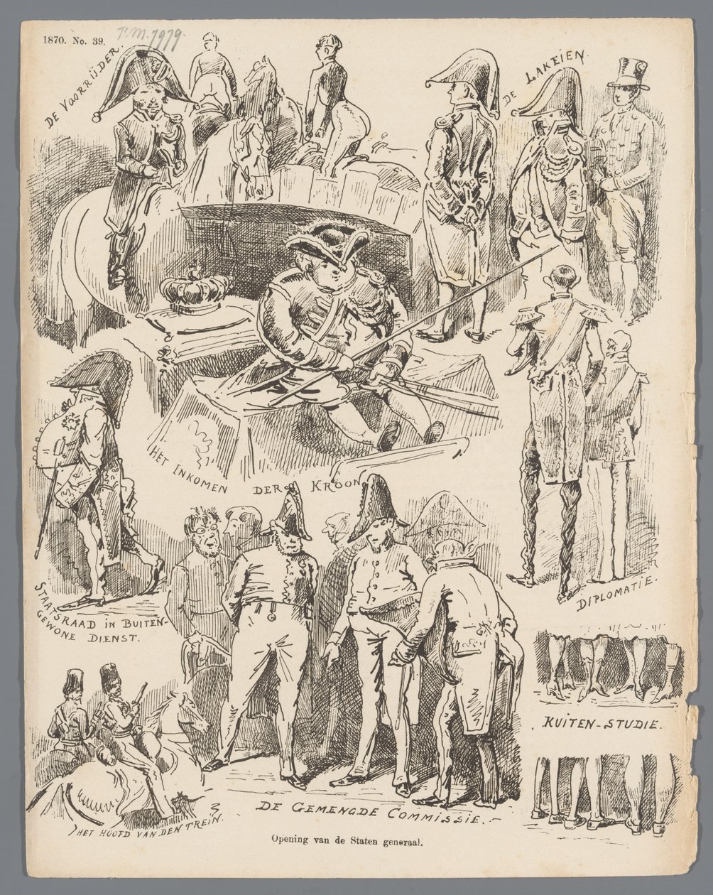 Karikatur zur Eröffnung der Generalstaaten, 1870 von Johan Michaël Schmidt Crans