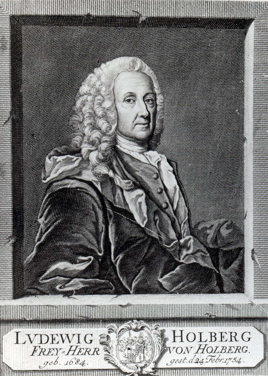 Ludvig Holberg, graviert von Johann Martin Bernigeroth, 1757 von Johan Roselius