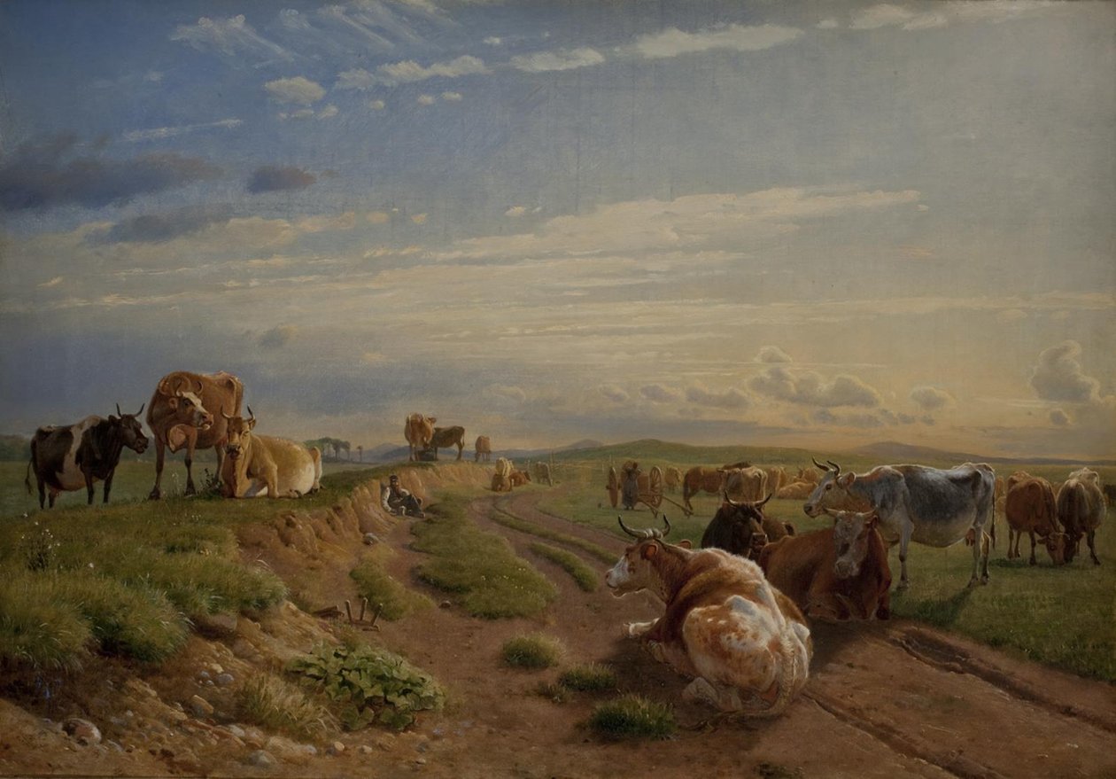 Ein Melkplatz in der Nähe von Vognserup Manor, Seeland von Johan Thomas Lundbye