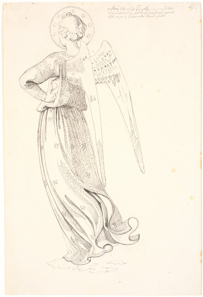 Engel von hinten gesehen - nach Fra Angelico von Johan Thomas Lundbye