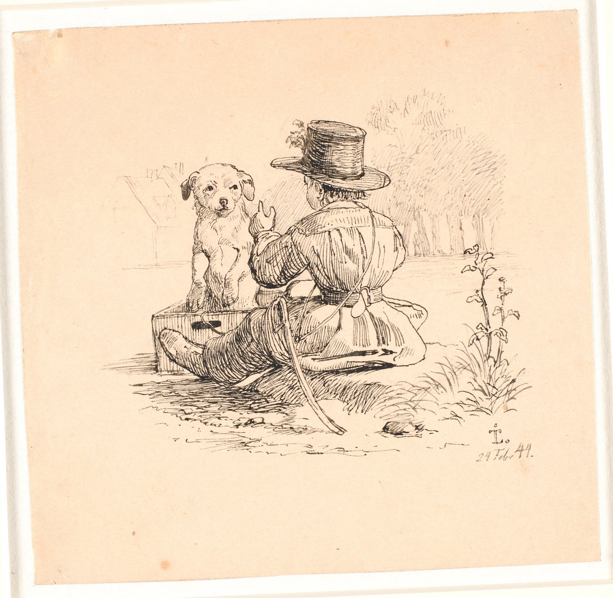 Die Kutschfahrt. Illustration zu Kaalunds "Fabeln für Kinder". Siehe Kommentar aus dem Arkatalog. von Johan Thomas Lundbye