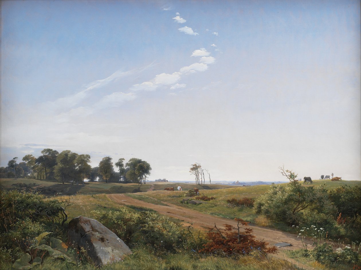 Seeländische Landschaft. Offenes Land in Nordseeland von Johan Thomas Lundbye