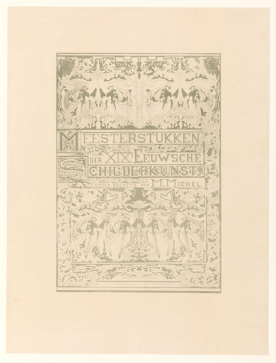 Titelblatt für: M. Michel, Meisterstücke der Malerei des 19. Jahrhunderts von Johan Thorn Prikker