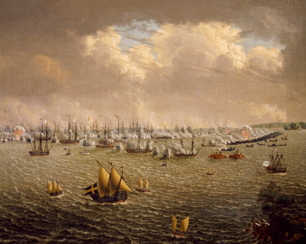 Schlacht von Skargard zwischen schwedischen und russischen Flotten wegen der schwedischen Herrschaft über Finnland, 10. Juli 1790 von Johan Tietrich Schoultz