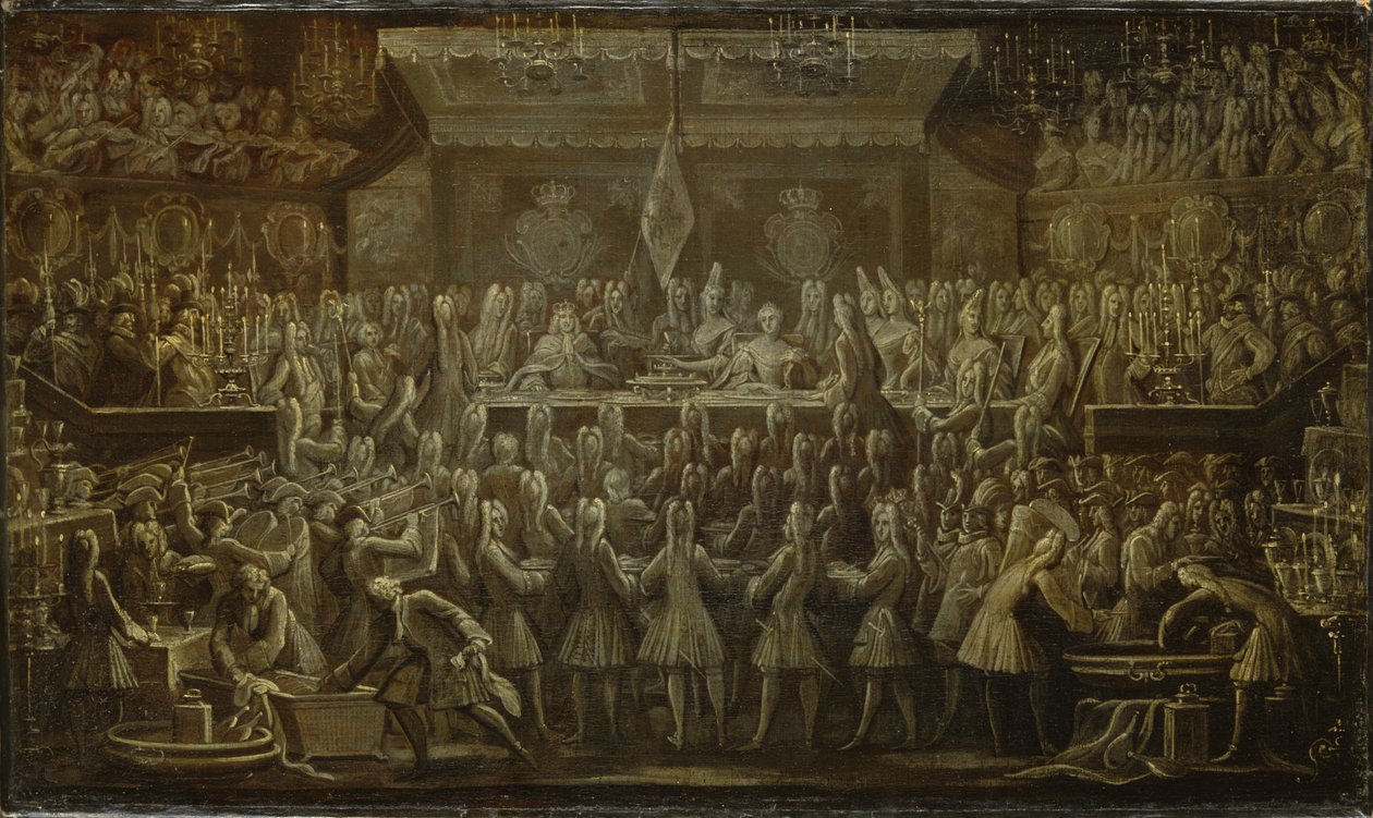 Preußisches Krönungsdinner für Friedrich I., 1701 von Johann Friedrich Wentzel