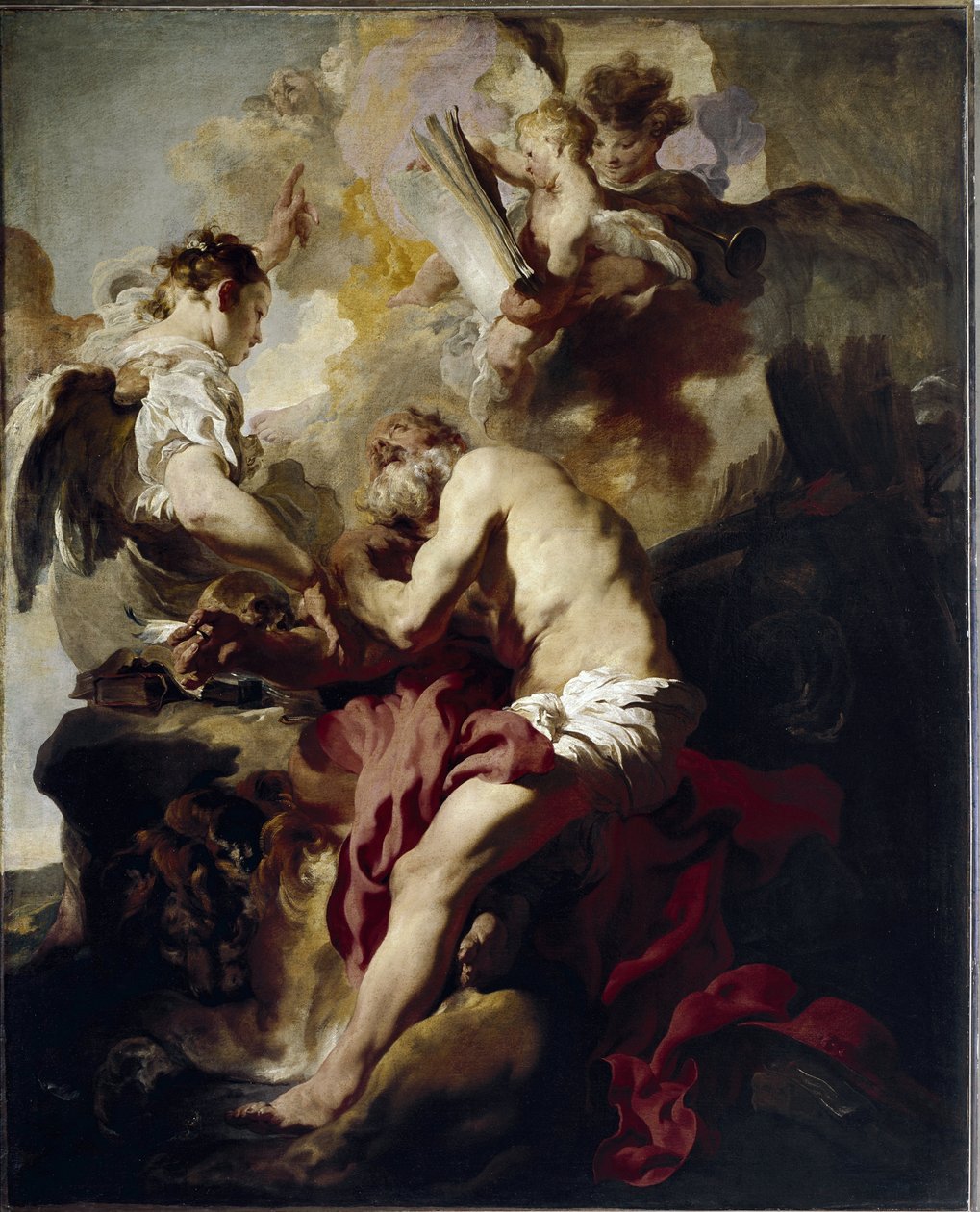 Die Vision des Heiligen Hieronymus (Öl auf Leinwand) von Johann (attr. to) Liss