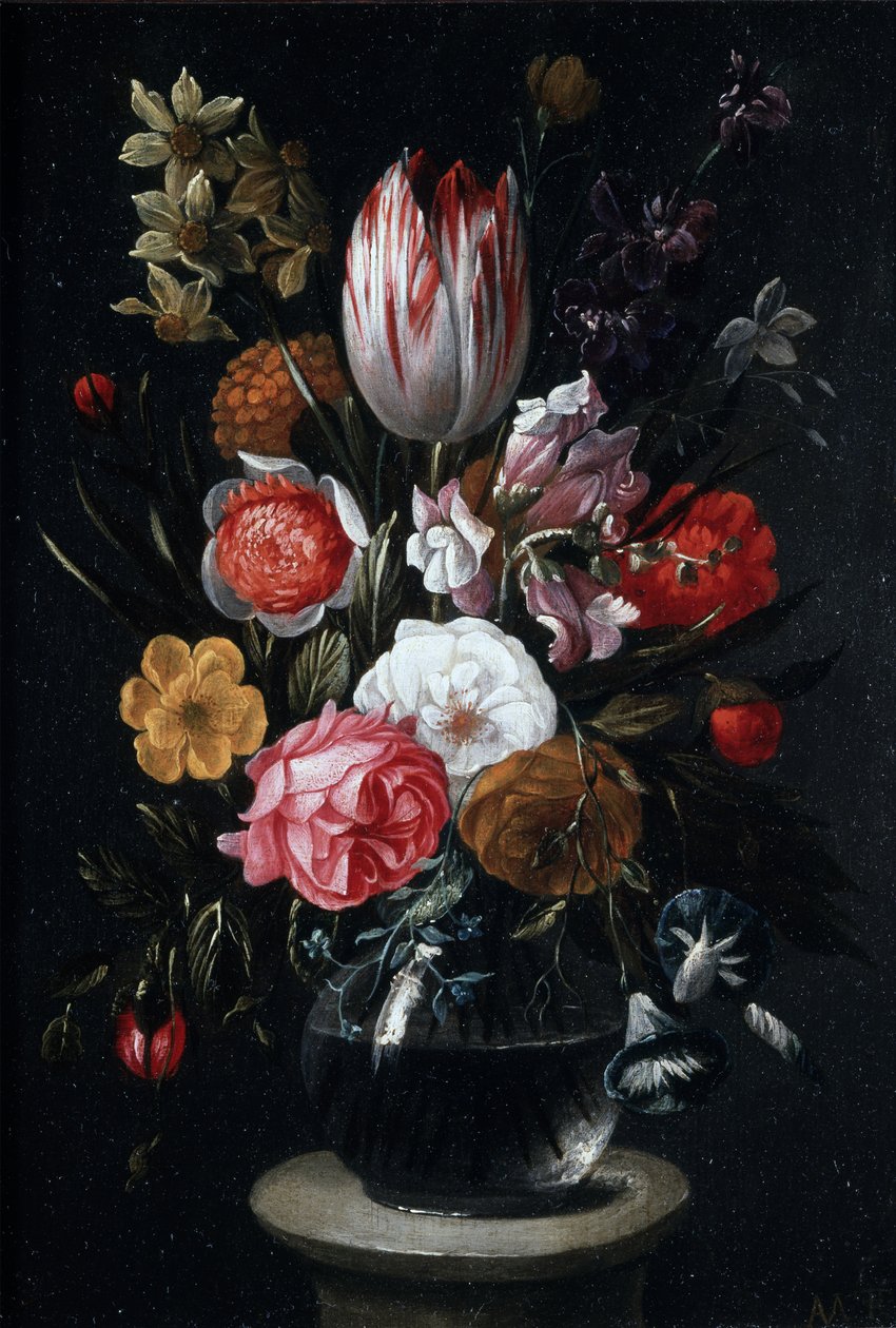 Blumen in einer Glasvase von Johann Adalbert Angermeyer