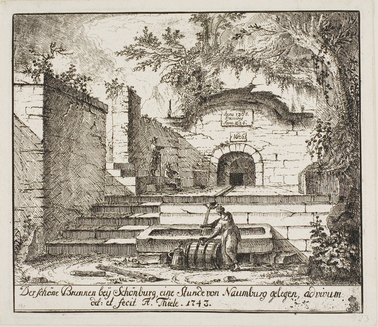 Der schöne Brunnen bei Schönburg von Johann Alexander Thiele