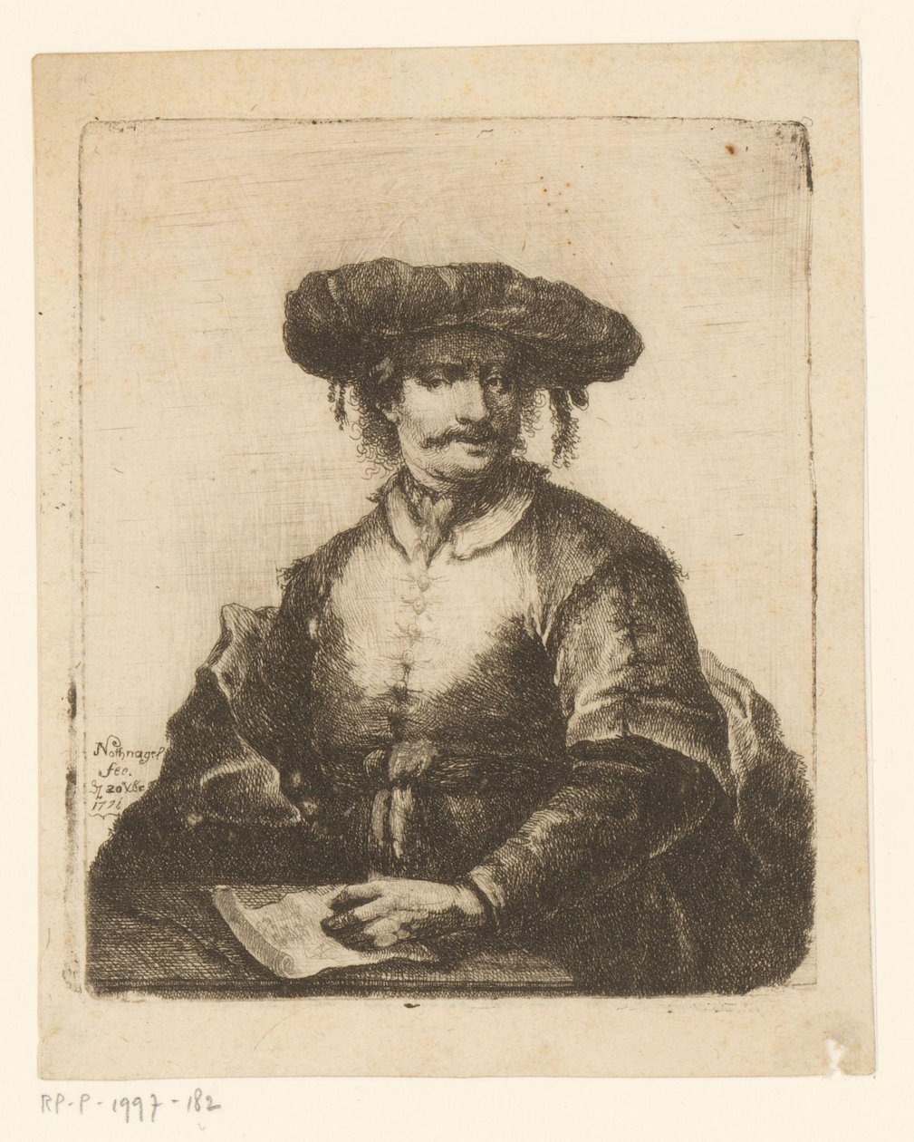 Porträt eines unbekannten Künstlers von Johann Andreas Benjamin Nothnagel